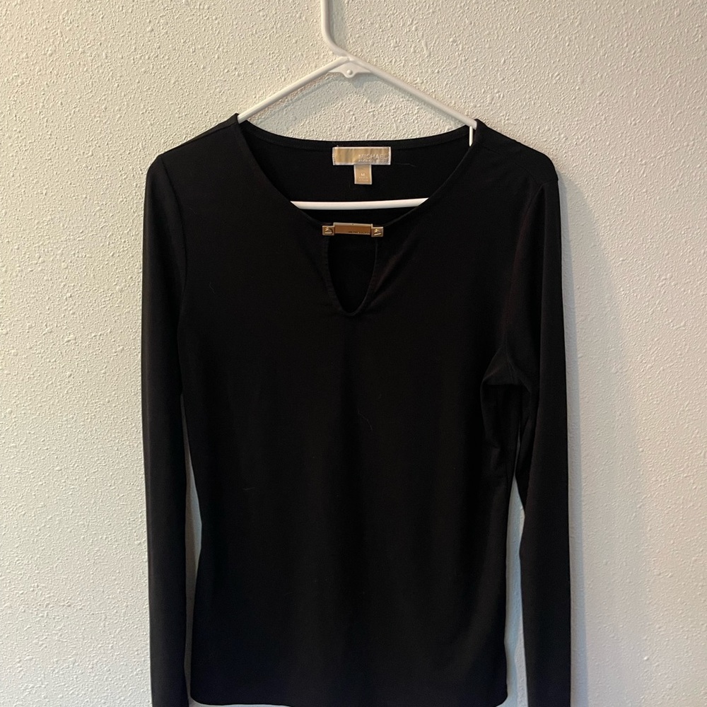 Black with gold detailing long sleeved shirt